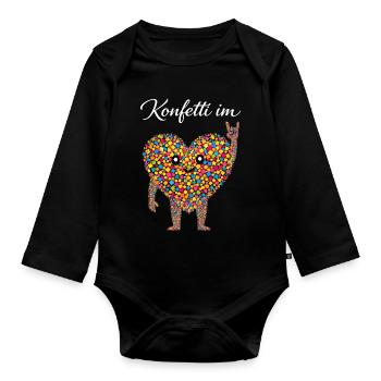 Confetti in the Heart - Carnival Carnival Rock Music - Organic Longsleeve Baby Bodysuit - black - Front