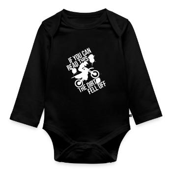 If You Can Read This The Dirt Fell Off - Organic Longsleeve Baby Bodysuit - black - Front