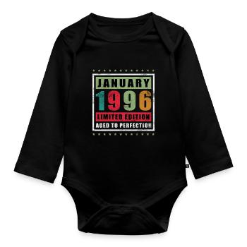 January 1996 Limited Edition - Organic Longsleeve Baby Bodysuit - black - Front