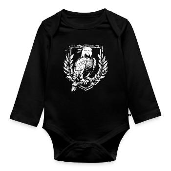 Cockatoo parrot in the coat of arms - Organic Longsleeve Baby Bodysuit - black - Front