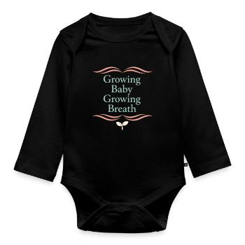 Prenatal Yoga Expectant Mother - Organic Longsleeve Baby Bodysuit - black - Front
