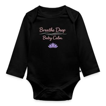 Prenatal Yoga Expectant Mother - Organic Longsleeve Baby Bodysuit - black - Front