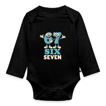 US Flag 67 Memes Six Seven - Organic Longsleeve Baby Bodysuit - black - Front