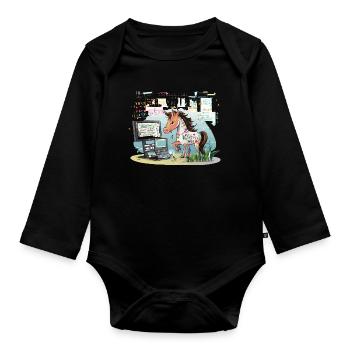 Digital Graffiti Pony - Organic Longsleeve Baby Bodysuit - black - Front