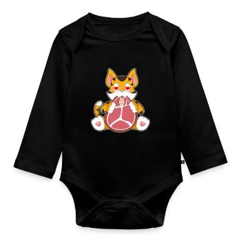 Viande de tigre - Body Bébé bio manches longues - noir - Devant
