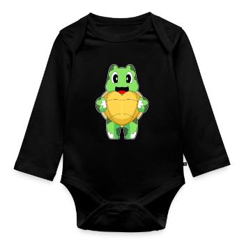 Cœur de Tortue - Body Bébé bio manches longues - noir - Devant