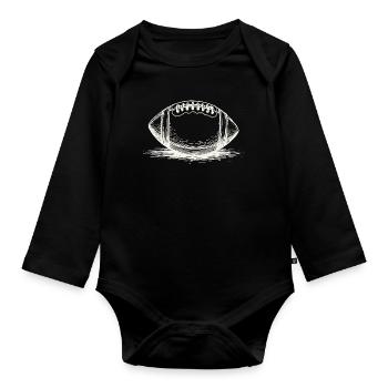 Vintage American Football Ball Sportsman - Organic Longsleeve Baby Bodysuit - black - Front
