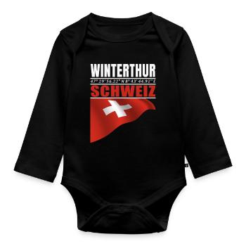 Winterthur - Baby Bio-Langarm-Body - Schwarz - Vorne