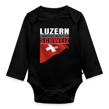 Lucerne - Organic Longsleeve Baby Bodysuit - black - Front