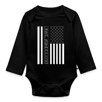 Est. MDCCLXXVI USA Flag - Organic Longsleeve Baby Bodysuit - black - Front