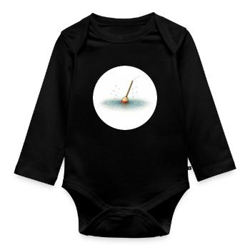 Angelschwimmer im Wasser – minimalistisch - Baby Bio-Langarm-Body - Schwarz - Vorne