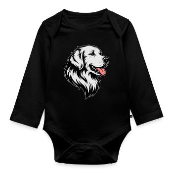 Golden Retriever - Body Bébé bio manches longues - noir - Devant