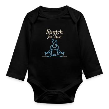 Vorgeburtliches Yoga Werdende Mutter - Baby Bio-Langarm-Body - Schwarz - Vorne