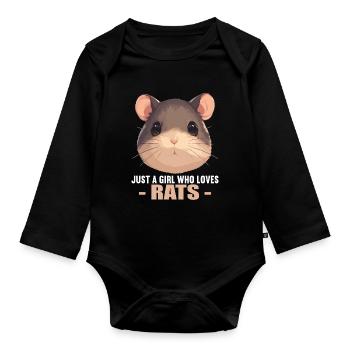 Rat Rat - Body Bébé bio manches longues - noir - Devant