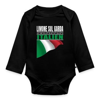 Limone sul Garda - Baby Bio-Langarm-Body - Schwarz - Vorne