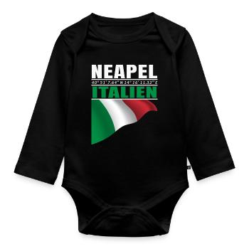 Naples - Organic Longsleeve Baby Bodysuit - black - Front