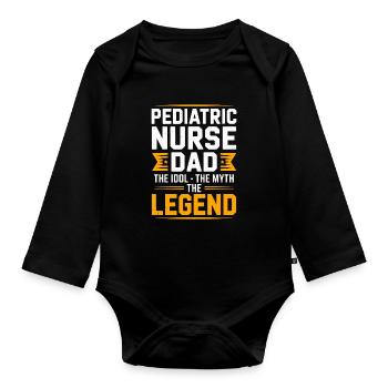 Père infirmier pédiatrique L’idole L’infirmière Mythe Enfants - Body Bébé bio manches longues - noir - Devant