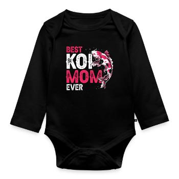 Best Koi Mom Ever Funny Proud Pond Humor - Baby Bio-Langarm-Body - Schwarz - Vorne