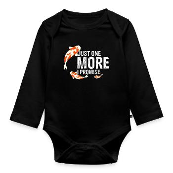 Encore un poisson koi, je te le promets, étang drôle. - Body Bébé bio manches longues - noir - Devant