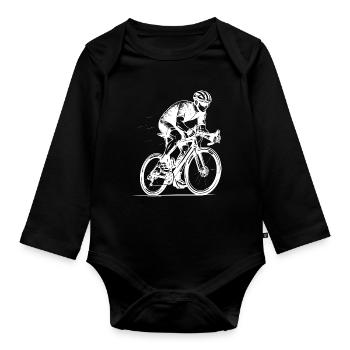Clean road bike artwork for road bike - Organic Longsleeve Baby Bodysuit - black - Front