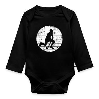 Hockey Player Sketch - Organic Longsleeve Baby Bodysuit - black - Front