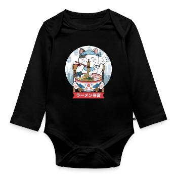 Neko Ramen Feast - Organic Longsleeve Baby Bodysuit - black - Front