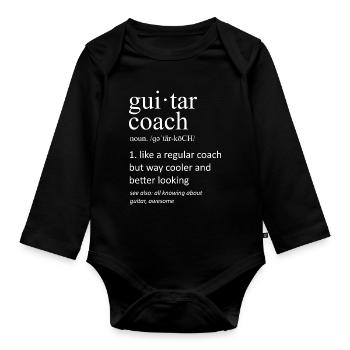 Lustiger Gitarrencoach Definition Musiklehrer - Baby Bio-Langarm-Body - Schwarz - Vorne