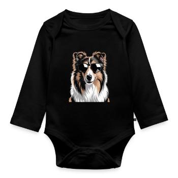 colley - Body Bébé bio manches longues - noir - Devant