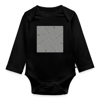 Starburst optisches Labyrinth - Baby Bio-Langarm-Body - Schwarz - Vorne