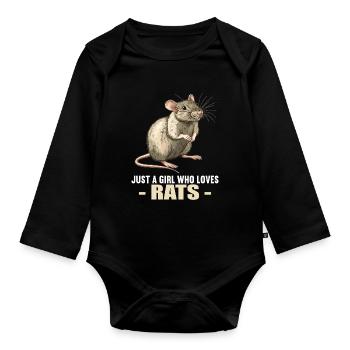 Rat Rat - Body Bébé bio manches longues - noir - Devant