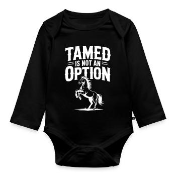 Tamed Is Not an Option - Organic Longsleeve Baby Bodysuit - black - Front