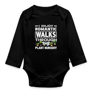 Promenades romantiques dans la pépinière - Body Bébé bio manches longues - noir - Devant
