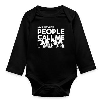 Mes personnes préférées m’appellent Papa Papa du Paintball - Body Bébé bio manches longues - noir - Devant