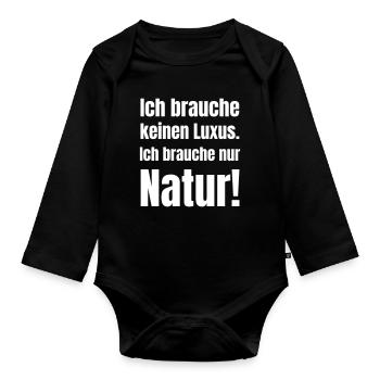 La nature au lieu du luxe Typographie - Body Bébé bio manches longues - noir - Devant