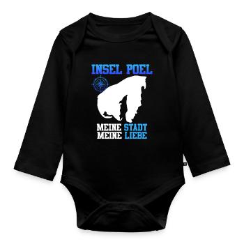 ISLAND OF POEL MY CITY MY LOVE Funny - Organic Longsleeve Baby Bodysuit - black - Front