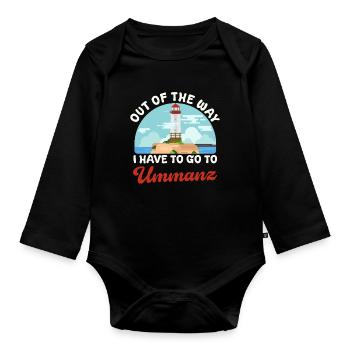 Ostsee AUS DEM WEG ICH MUSS NACH UMMANZ Lustig - Baby Bio-Langarm-Body - Schwarz - Vorne