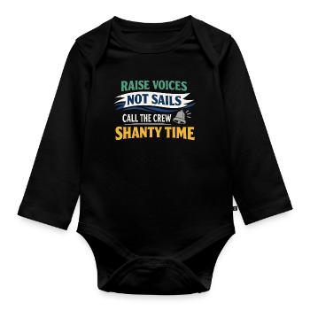 Communauté de musique folk Shanty Crew - Body Bébé bio manches longues - noir - Devant