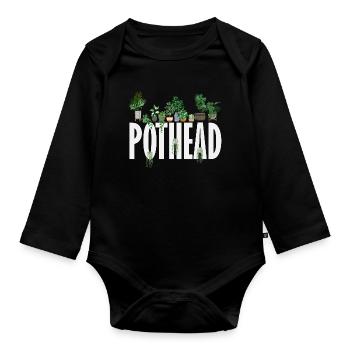 Plant Lovers Plants Gardeners Gardening - Organic Longsleeve Baby Bodysuit - black - Front