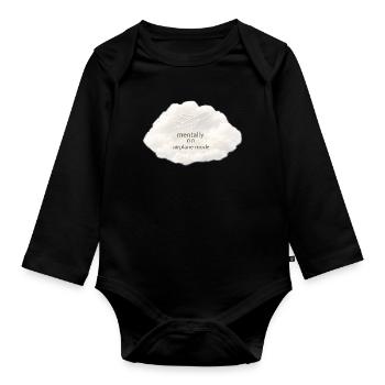 Mental airplane mode - Organic Longsleeve Baby Bodysuit - black - Front