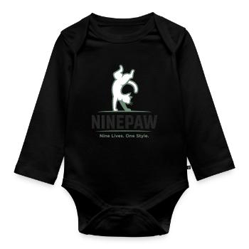 Ninepaw Logo - Body Bébé bio manches longues - noir - Devant
