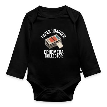 Paper Hoarder Ephemera Collector - Baby Bio-Langarm-Body - Schwarz - Vorne