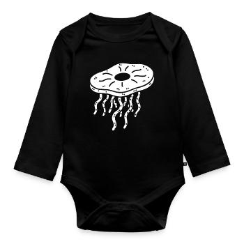 Minimalist Kombucha SCoby Tea Jellyfish - Organic Longsleeve Baby Bodysuit - black - Front