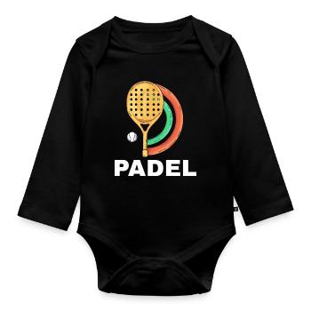Ich kann kein Padel haben - Baby Bio-Langarm-Body - Schwarz - Vorne
