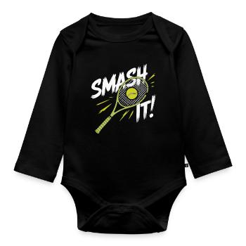 Ich kann kein Padel haben - Baby Bio-Langarm-Body - Schwarz - Vorne