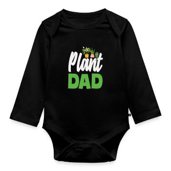 Plant Lover Father Gardening Home Gardener - Organic Longsleeve Baby Bodysuit - black - Front