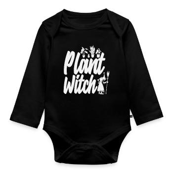 Plant Witch Plant Lover - Organic Longsleeve Baby Bodysuit - black - Front
