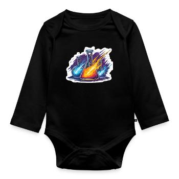Expérience du laboratoire de la pluie de météores Quadrantide Lab Geek - Body Bébé bio manches longues - noir - Devant