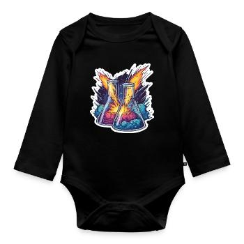 Lab Geek Bildungsquadrantid Meteorstrom-Erlebnis - Baby Bio-Langarm-Body - Schwarz - Vorne