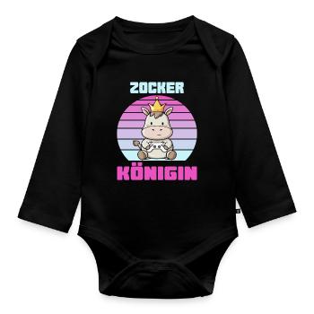 gamen - Baby Bio-Langarm-Body - Schwarz - Vorne