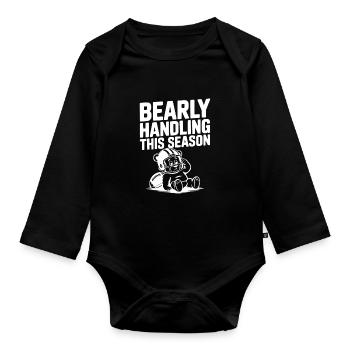 Tenue de route difficile cette saison - Body Bébé bio manches longues - noir - Devant